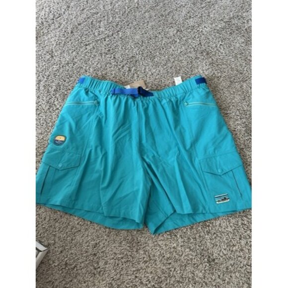 Patagonia Women's Outdoor Everyday 4" Shorts Size XL Belted Teal Active Logo - Picture 4 of 10